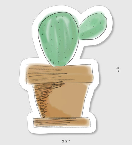 Baby Prickly Pear Cactus sticker